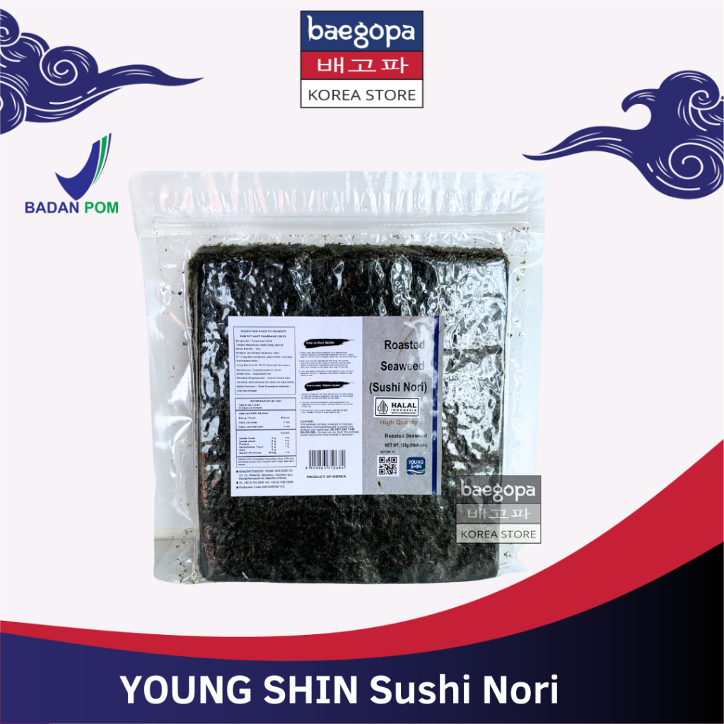 

YOUNG SHIN Sushi Nori Kimbab 50 S│ Nori Gimbab Import Lembar Rumput Laut..