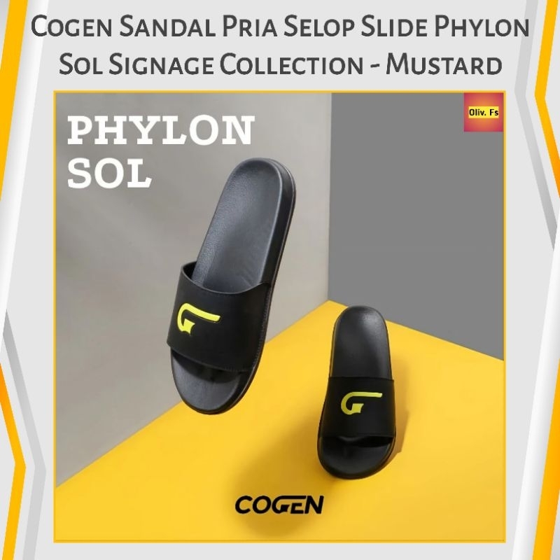 Cogen Sandal Pria Selop Slide Phylon Sol Signage Collection - Yellow