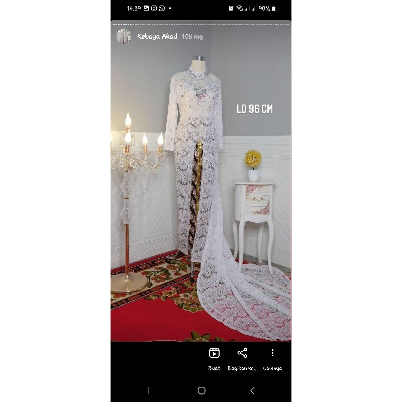 Kebaya Akad Putih Second Preloved Krah Shanghai