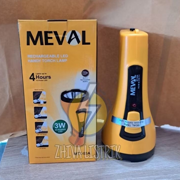 Senter Tenteng Meval 3 Watt Power Led MT1-03A