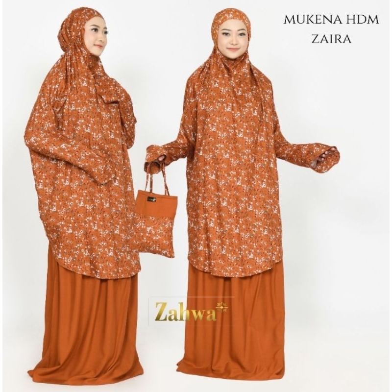 Mukena Bali Tunik Berlengan Mini Rose Rok Polos HDM (atas bawah/putusan)