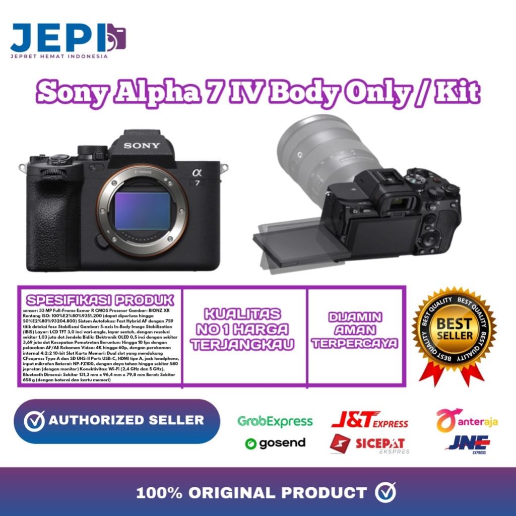 Sony Alpha 7 IV kamera mirrorels/ Sony alpha 7 Mark 4 kamera mirrorels
