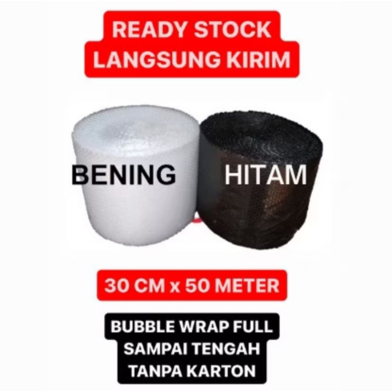 

BUBBLE WARP 30CMX50 METER TEBAL HITAM/BENING PENGIRIMAN CEPAT