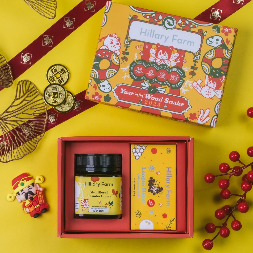 

Hampers Chinese New Year / CNY Multifloral Manuka Honey 250gr + Travel Pack Longan Honey