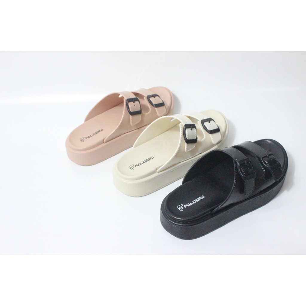 Sandal slop wanita tinggi 4 cm Empuk .ringan dan elastis motif gesfer bahan karet jelly