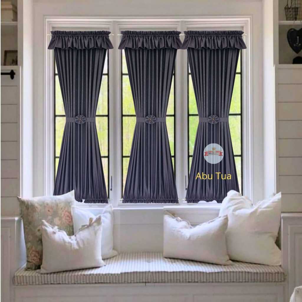 Gorden Kupu Kupu Tebal Poni Ikat Berpariasi Ukuran Panjang Jendela Minimalis Mewah Elegan Tapi Murah