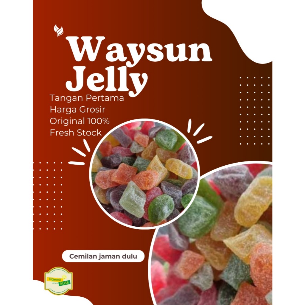 

grosir permen murah Ngemil Boss - Permen Jadul Jelly Waisun Warna Warni Aneka Rasa - 100gr