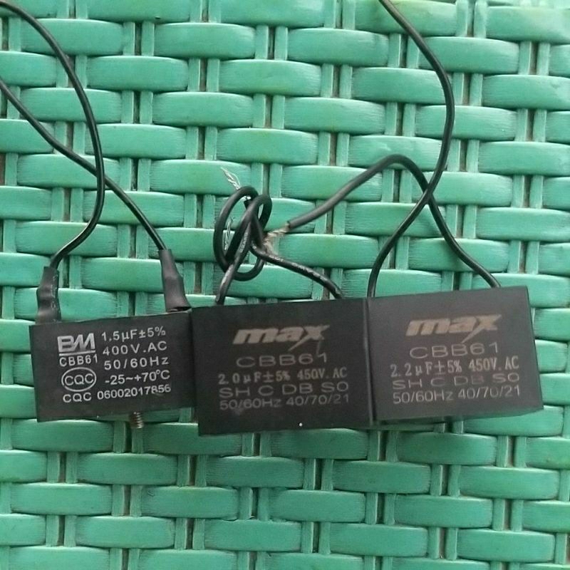 Capasitor Kipas Angin Max CBB61 -2.0uf/2.2uf 450V AC 50/60Hz/BM CBB61 1.5UF 400V