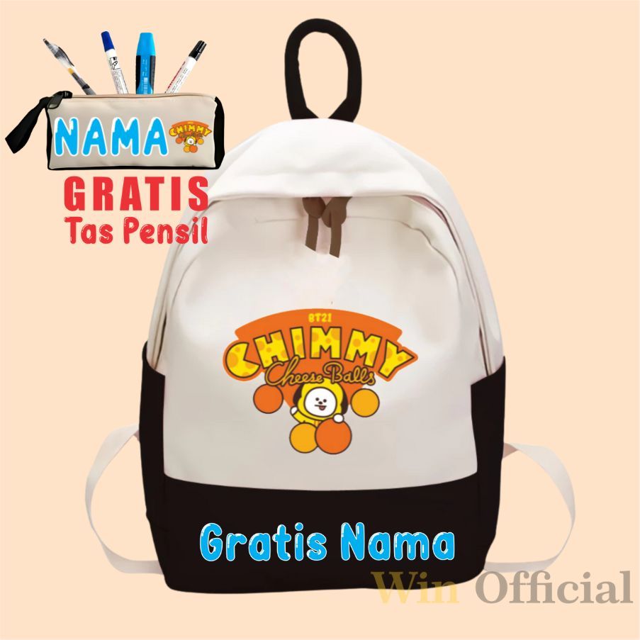 Tas Ransel Anak Perempuan BTS Model BT21 Ransel Tas Anak CHIMMY Murah Terbaru
