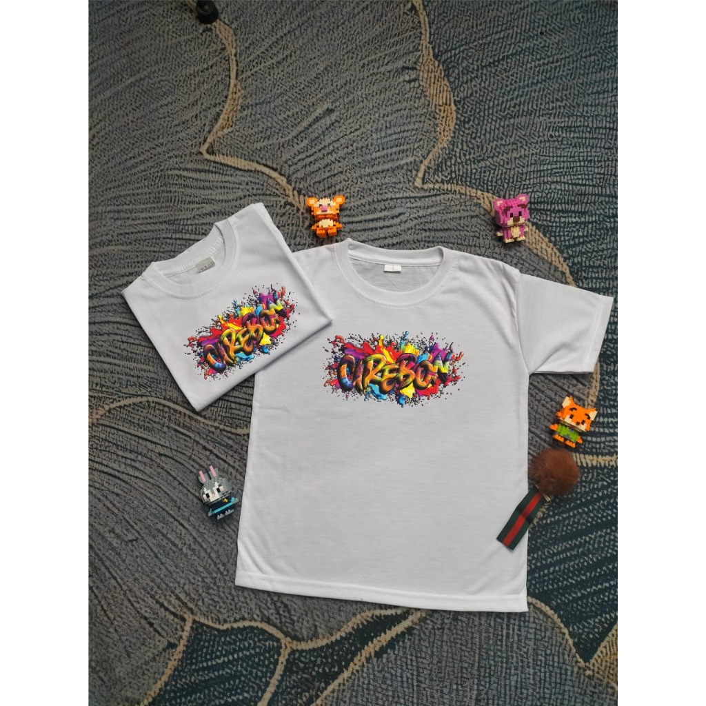 BAJU KAOS ANAK-ANAK TULISAN CIREBON   YANG BISA DIPAKAI UNISEX