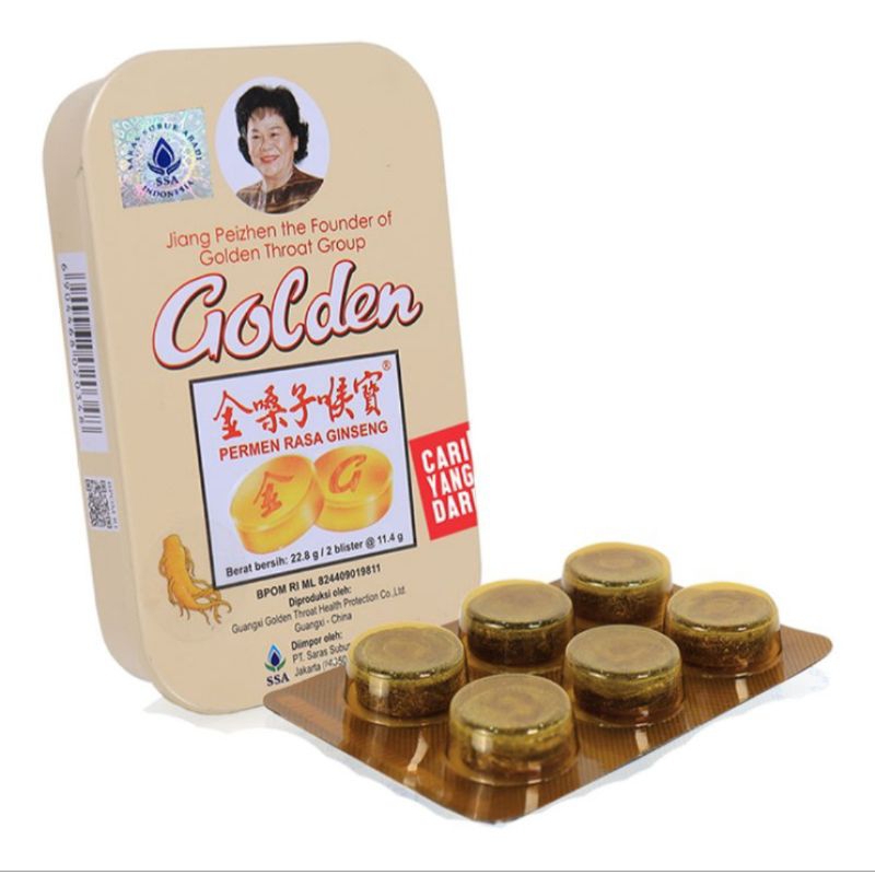 

Golden Permen Pelega Tenggorokan Ginseng 12 pcs