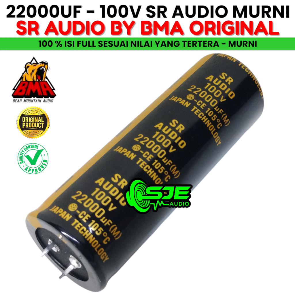 CAPASITOR ELKO 22000 UF 100 V SR AUDIO BMA MURNI ASLI ELCO SR AUDIO 22000UF 100V ELKO CAPASITOR KAPA