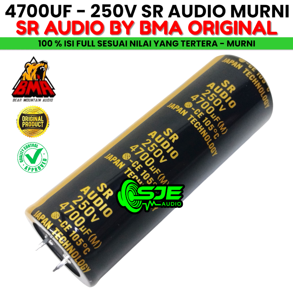 CAPASITOR ELKO 4700 UF 250 V SR AUDIO BMA MURNI ASLI ELCO SR AUDIO 4700UF 250V ELKO CAPASITOR KAPASI