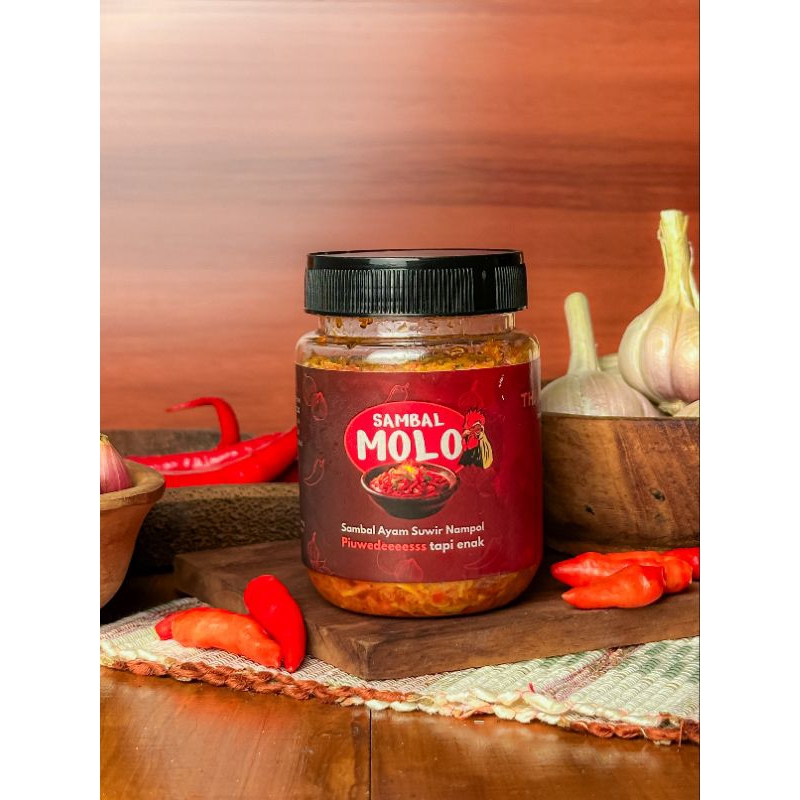 

SAMBAL MOLO SAMBAL AYAM SUWIR NAMPOL / SAMBAL LAUK PEDAS GURIH 175gr