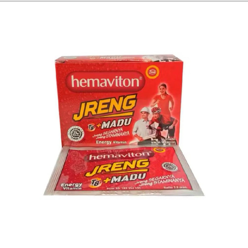 

HEMAVITON JRENG STAMINA PLUS MADU 1 box isi 6 sachet minuman bubuk madu murah