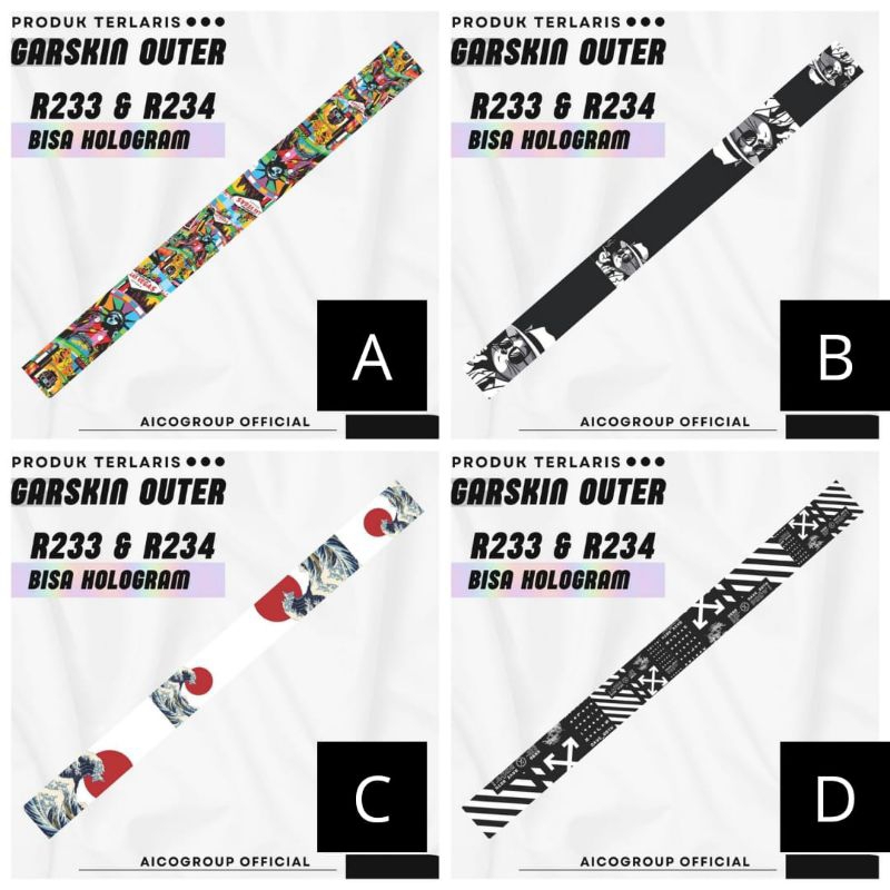 

stiker outer garskin r 234 bisa Hologram dan Custom
