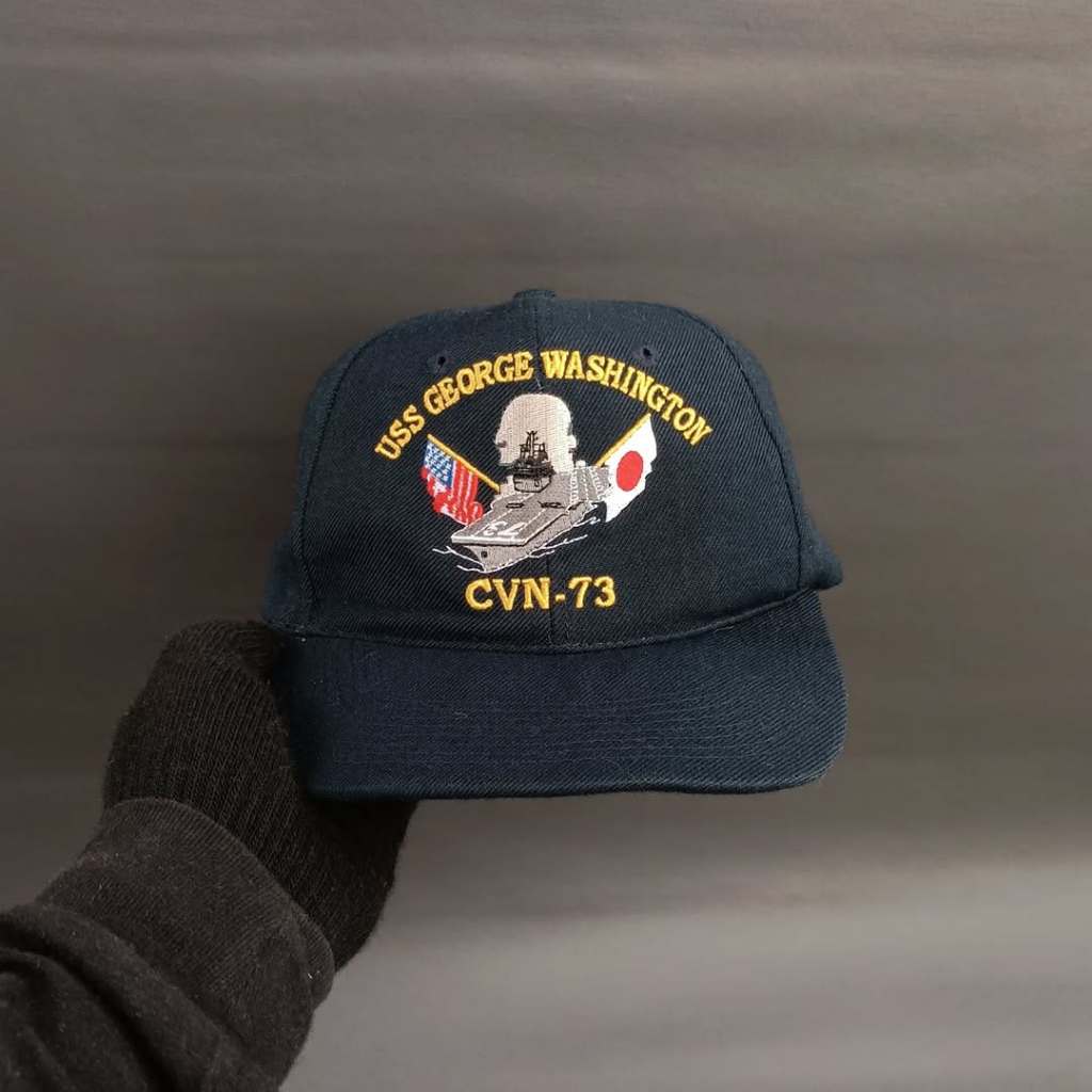 Topi Cap Unisex Pria Wanita Usa Military USS GEORGE WASHINGTON Dark Navy