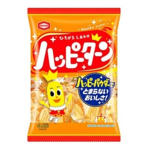 

KAMEDA Seika Happy Turn Soft Rice Cracker 108gr/Snack Jepang Rasa Gurih Asin & Manis Gula