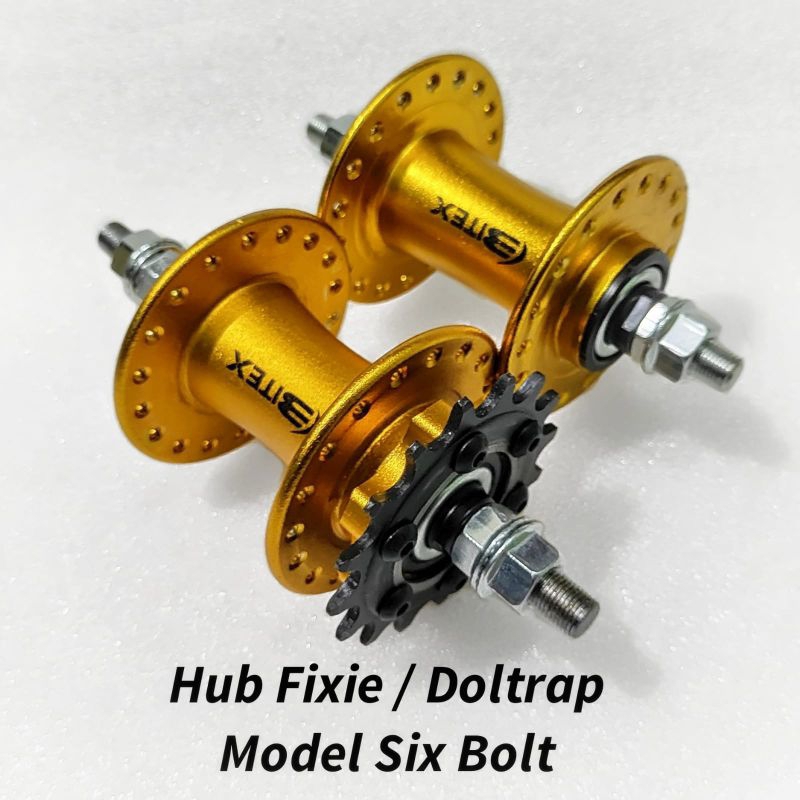 hub Fixie Doltrap sepasang 36 Hole tipe six bolt hub skid fixed gear FGFS