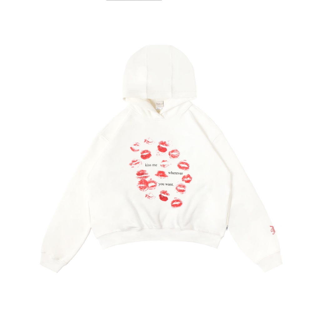 Telepati Telepati.che Kiss Me White Hoodie Size M
