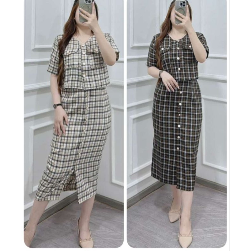 BIANCA set crop rok span panjang