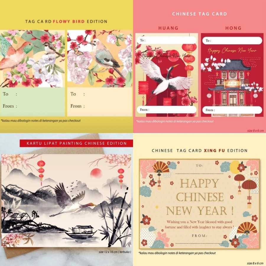 

CHINESE CUTE HANG TAG KARTU UCAPAN IMLEK ANGPAO GREETING CARDS BLANK CARD HAMPERS BINGKISAN