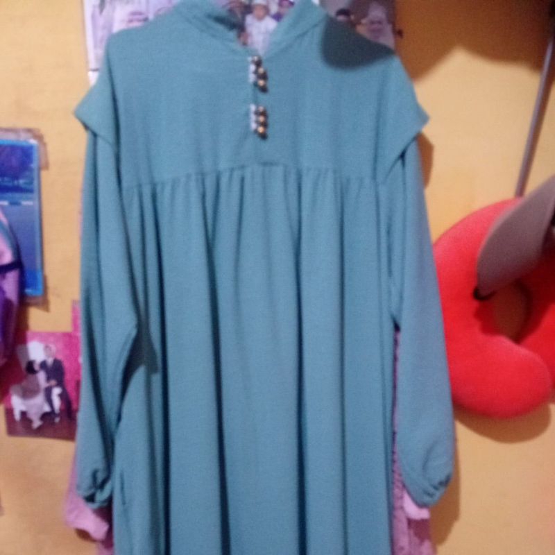 Gamis Cringcle airflow hijau wardah