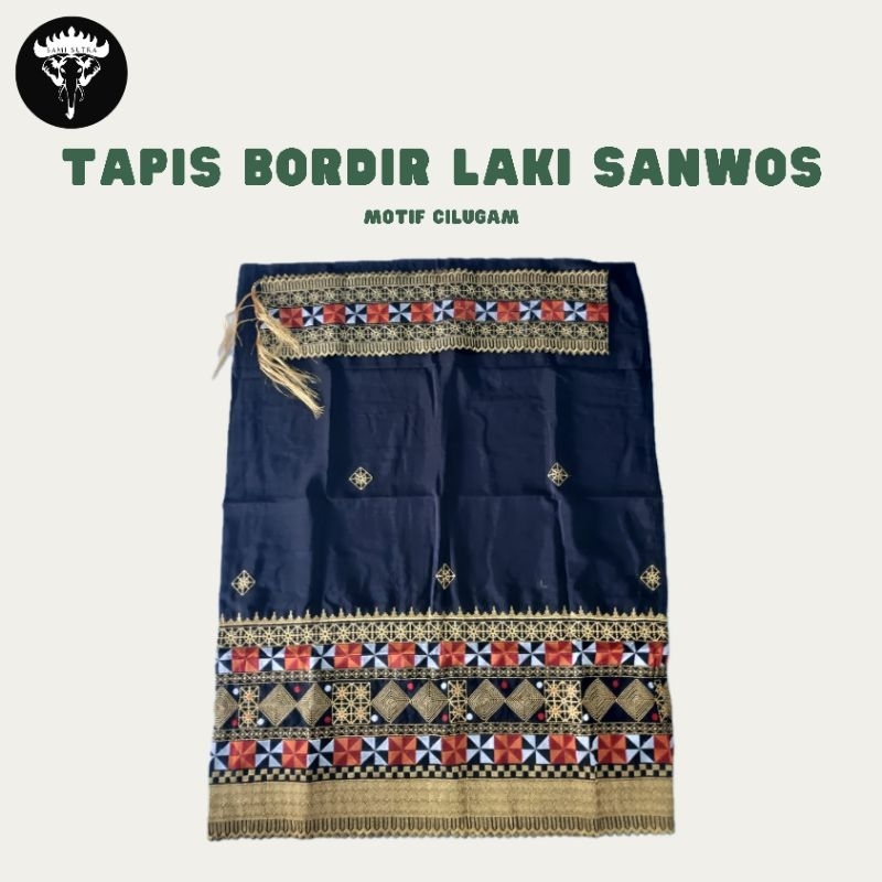Kain Tapis bordir lampung bahan sanwos laki - Motif cilugam