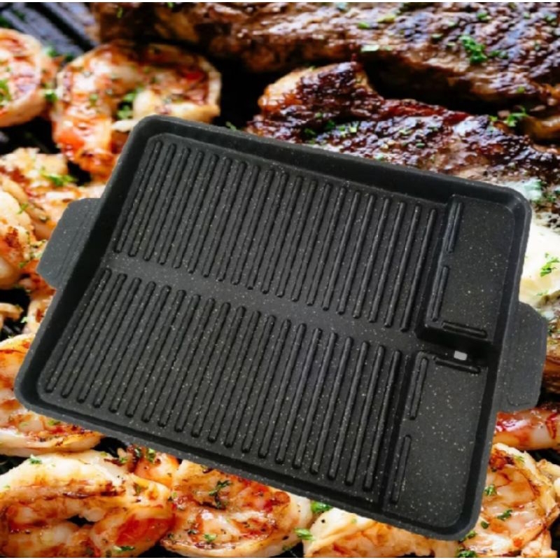 Panggangan Kotak Square Grill Pan GSF Teflon Alat Barbeque Anti Lengket BBQ Korean