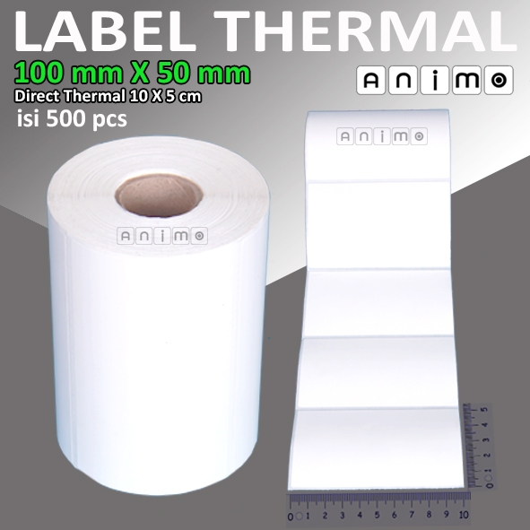 

LABEL THERMAL 100 X 50 isi 500 PCS - BARCODE Thermal 100X50 MM - Direct Thermal 100 X 50 mm - Stiker