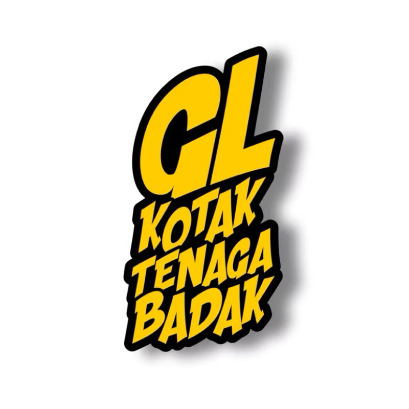 

Stiker GL kotak Tenaga badak laminasi glosy