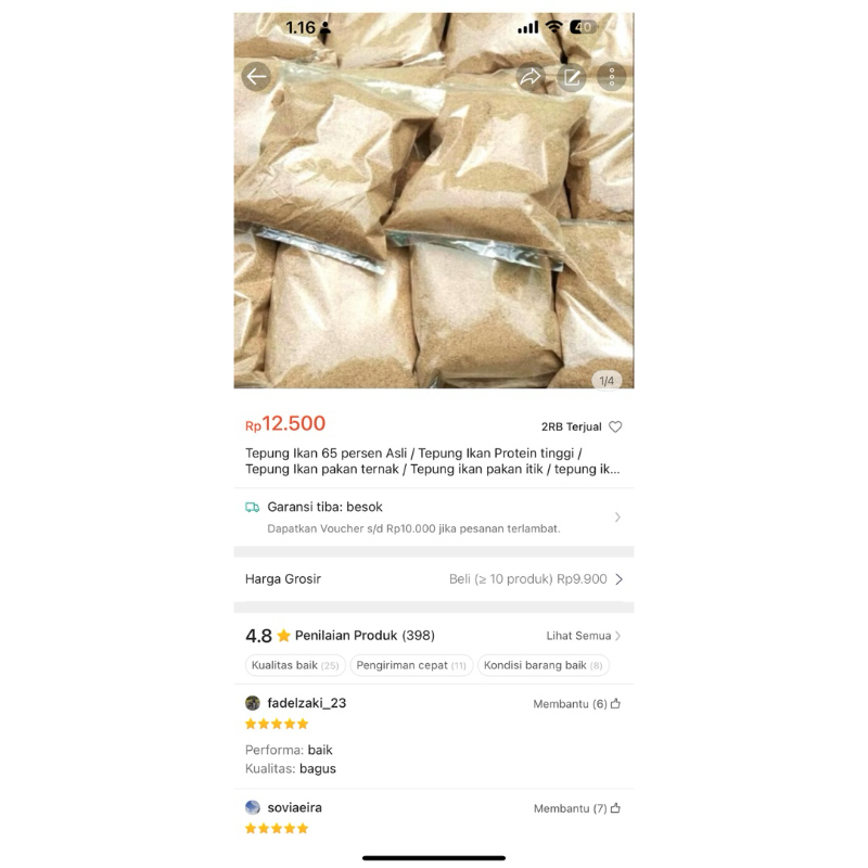 

Tepung Ikan 65 persen Asli / Tepung Ikan Protein tinggi / Tepung Ikan pakan ternak / Tepung ikan pakan itik / tepung ikan pakan sapi / tepung protein tinggi / umpan pancing ikan / tepung ikan Halus / makanan sapi / makanan ayam / umpan pancing / ransum