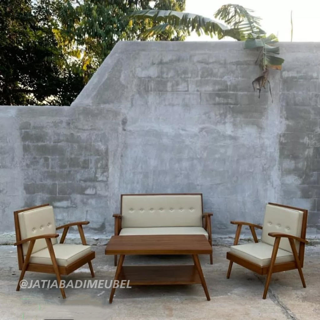 Set Kursi Tamu Vintage Kayu Jati, Kursi Sofa Tamu Jengki Minimalis Jati