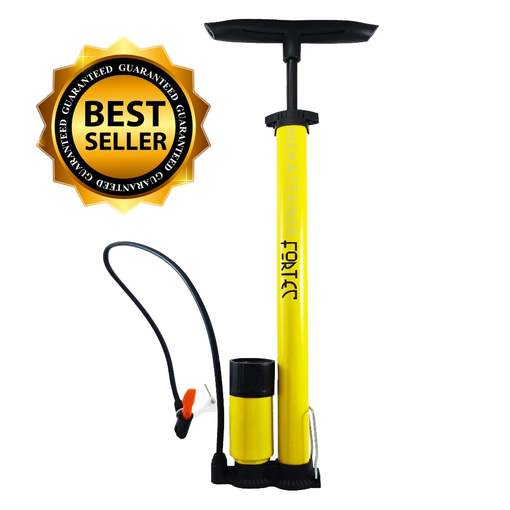 POMPA SEPEDA TABUNG METER BESI ALLOY FORTEC / POMPA BAN SEPEDA / POMPA TABUNG / POMPA ANGIN BAN SEPE