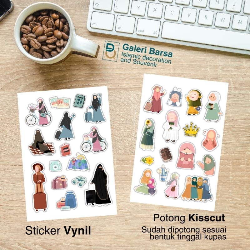 

Stiker Muslimah kids Sheet Jurnal ScarpBook Tumbler Hp Aesthetic Faceless Muslimah Sunnah