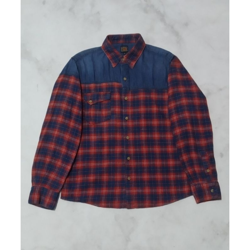 kemeja flanel volcom stone mixed jeans original preloved
