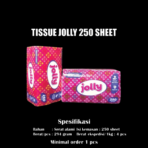 [1Ball_4Pack] Tissue JOLLY SOFTPACK 250 sheets Facial Tissue / Tisu Wajah / Tissue Jolly 250 Sheet