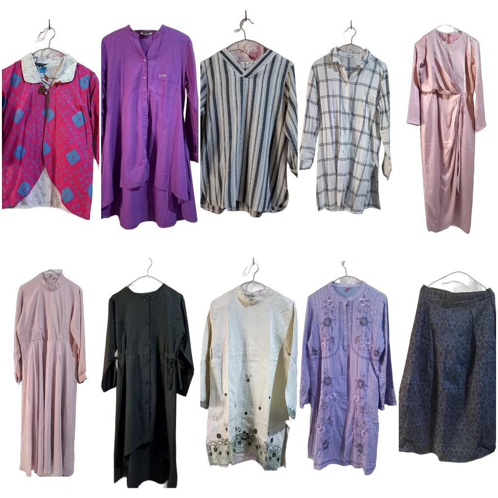 Preloved Blouse Wanita Lengan panjang model garis