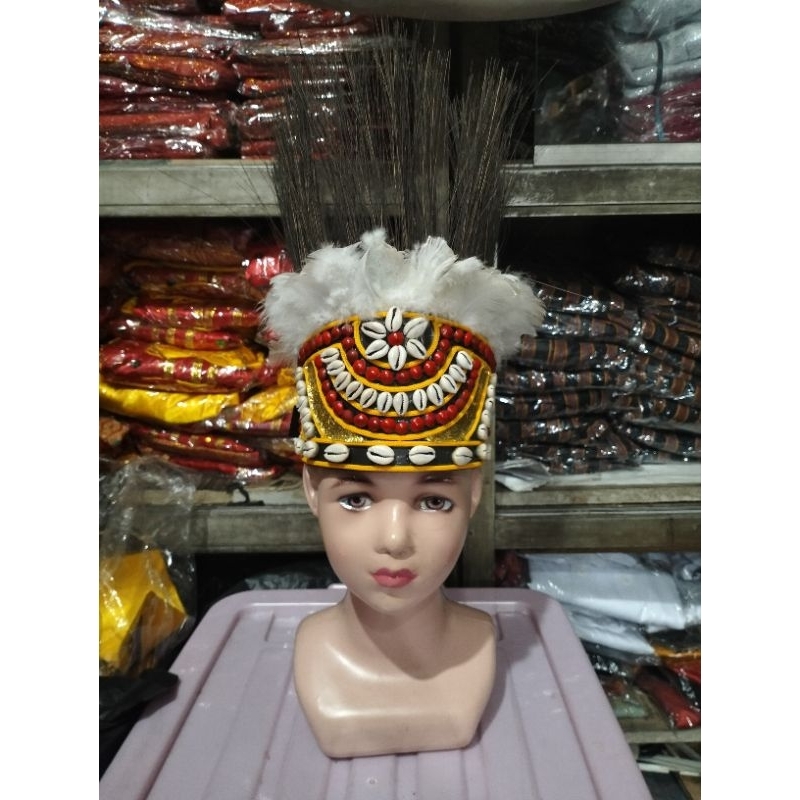 Aksesoris kepala dayak/hiasan kepala/aksesoris kepala/ijuk kepala dayak