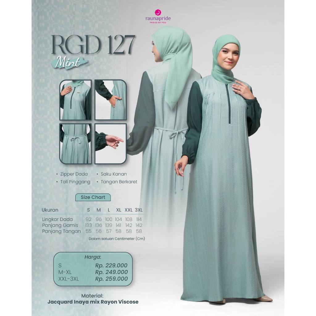 gamis rauna rgd 127 / gamis polos kombinasi / gamis rauna denim / baju muslim wanita