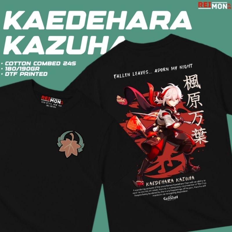 T-Shirt / Kaos Baju Game Kaedehara Kazuha Genshin Impact