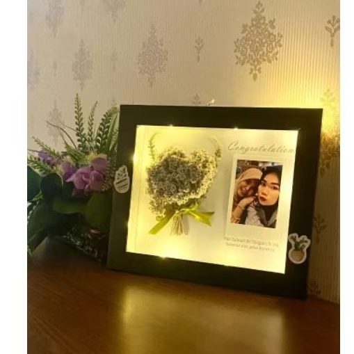 Edelweis Frame 3D 8r LED Kado Termurah | Gift Ultah | Cetak Foto Plus Bingkai | Frame Foto | Hadiah 