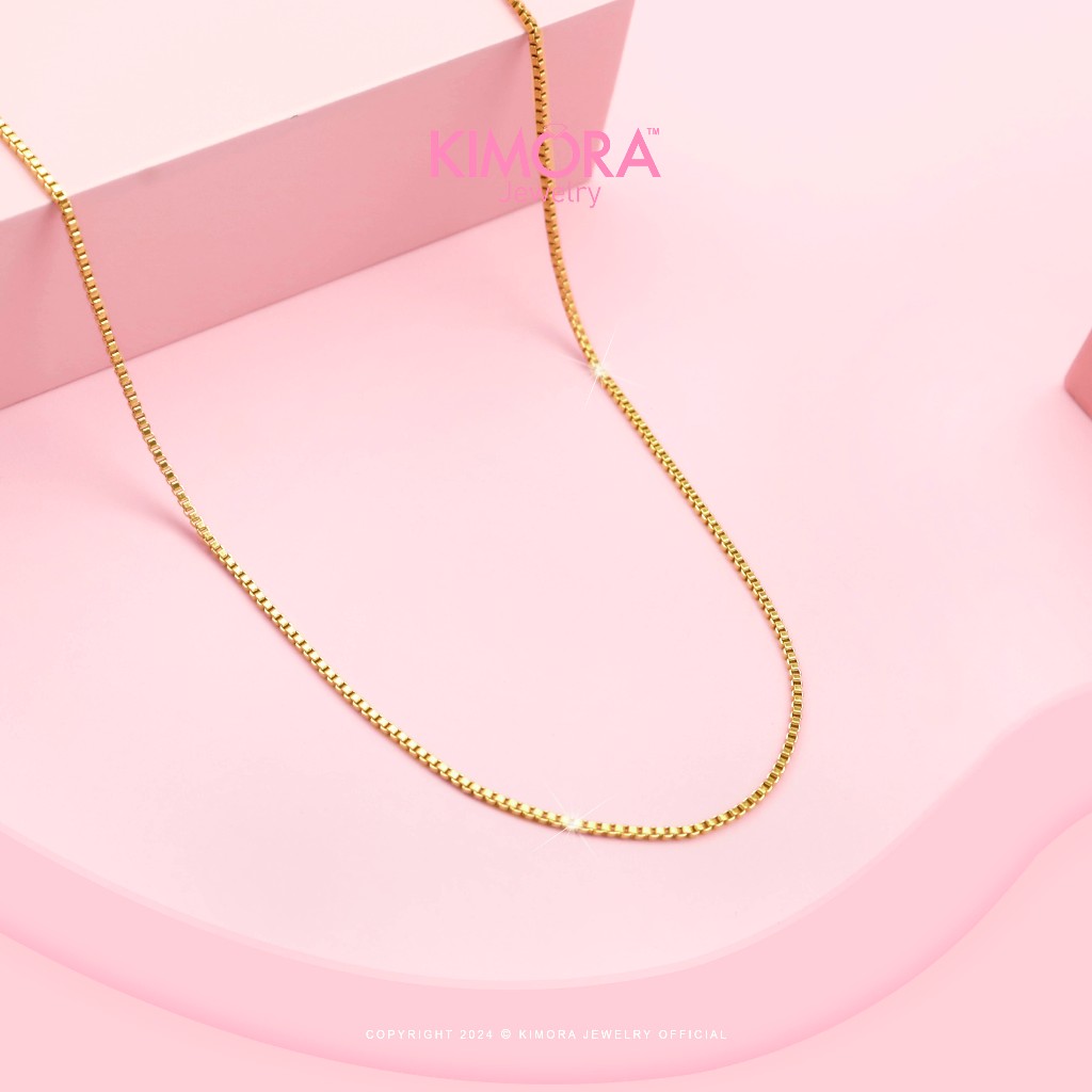 Kimora - Rantai Kalung Titanium Unisex Italy Kara Gold Plated 18k Kat23