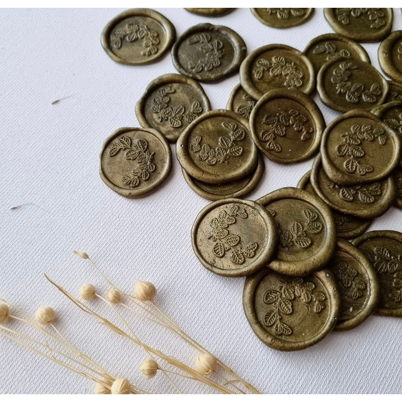 

(CLG) Wreath - 1 Pcs seal wax coin sticker siap pakai ready stock (Include double tape) / souvenir pernikahan / accesories / calligraphy / journaling / undangan / hampers