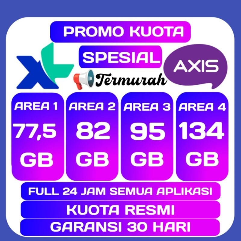 PROMO PAKET DATA XL KUOTA AXIS FULL KUOTA UTAMA 24 JAM RESMI BERGARANSI