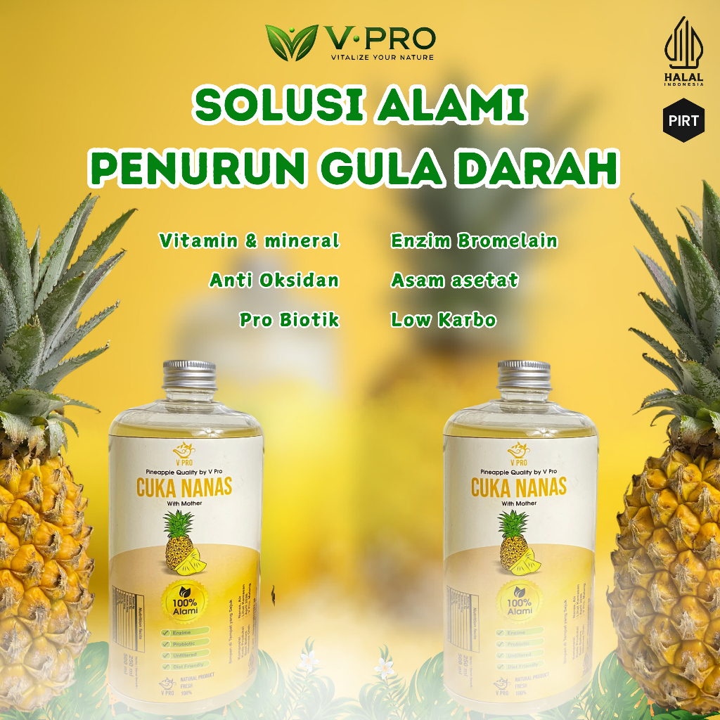 

V Pro Cuka Nanas Murni - Bantu Kendalikan Gula Darah