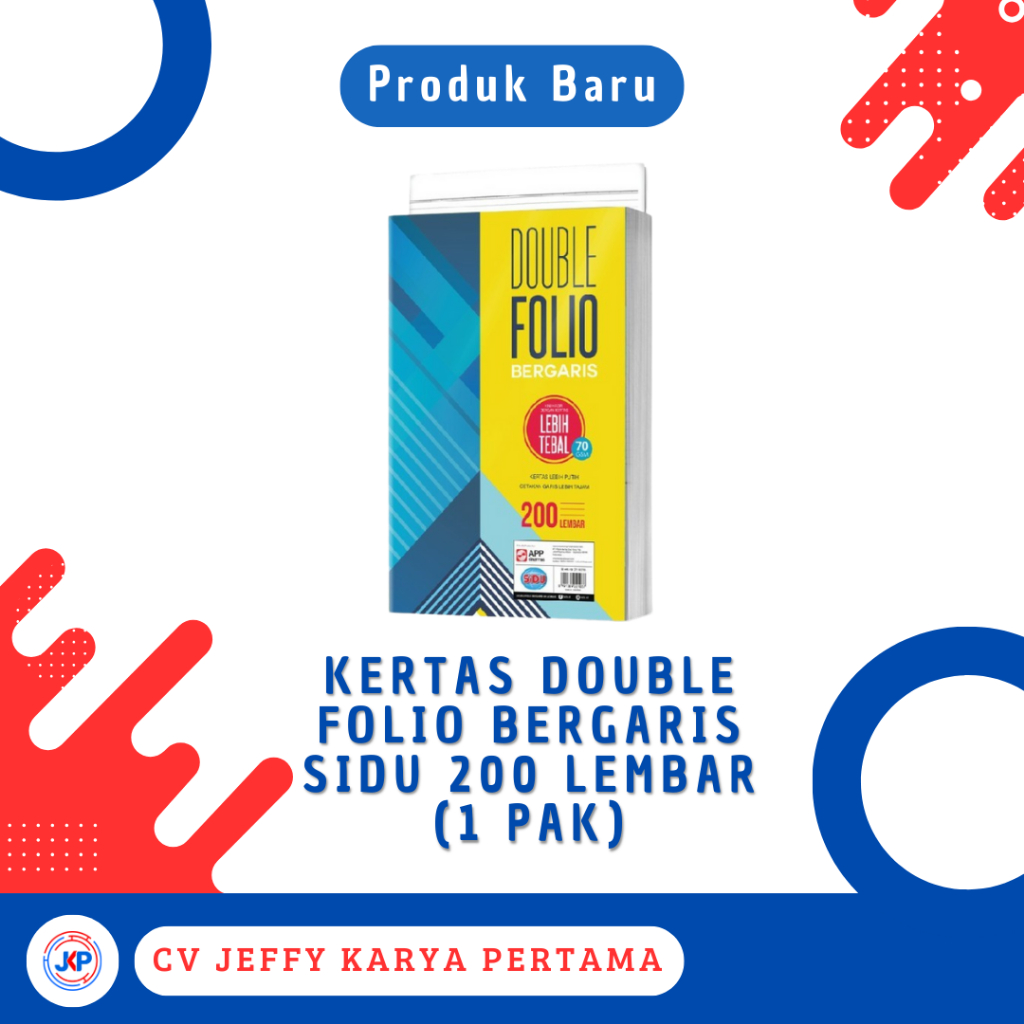 

Kertas Double Folio Bergaris Sidu 200 Lembar (1 Pak)