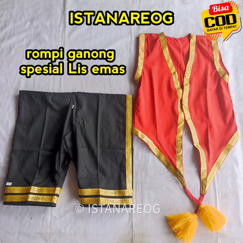 rompi ganong lis emas / rompi sepisial lis emas / rompi pengganong / celana ganong