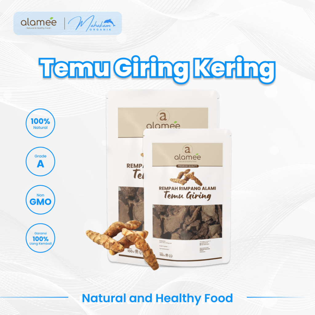 

ALAMEE Temu Giring Iris Kering Rimpang Organik Kuning Gajah Rempah Alami Spice