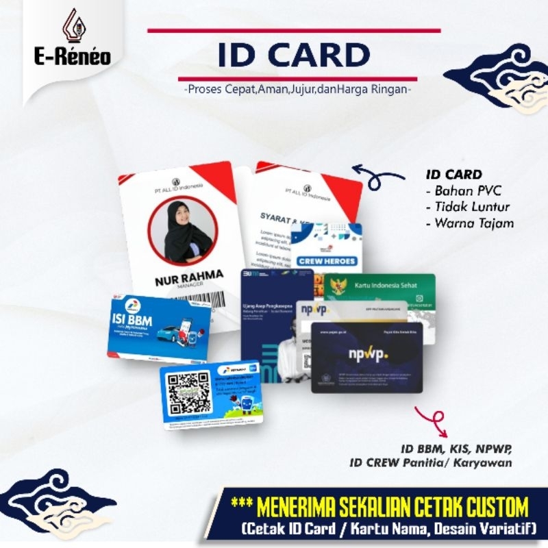 

CETAK ID CARD CUSTOM/ PANITIA/ KIS RESMI/ BBM RESMI/ TIDAK MENERIMA KTP